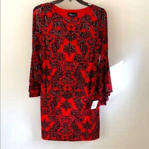 ❤️❤️ RN Studio red party dress with black and gold